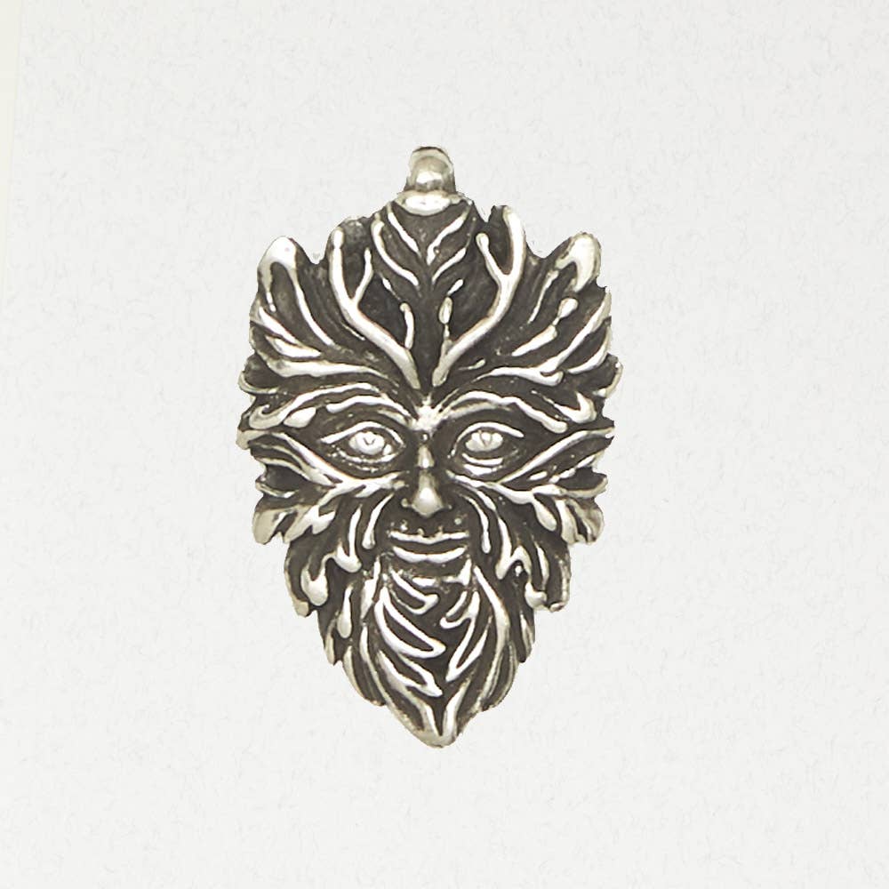 Celtic Pewter Pendant Necklace – The Green Man Comes with a black cord.