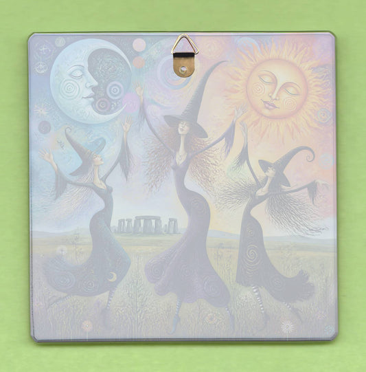 Stonehenge Witches 10cm Glass panel picture wall decoration