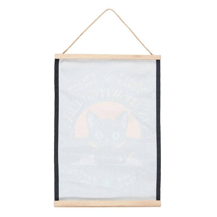 In My Witch Era Black Bat Cat Fabric Wall Hanging