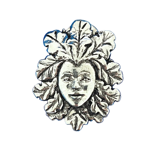 Green Lady Pewter Pin Badge