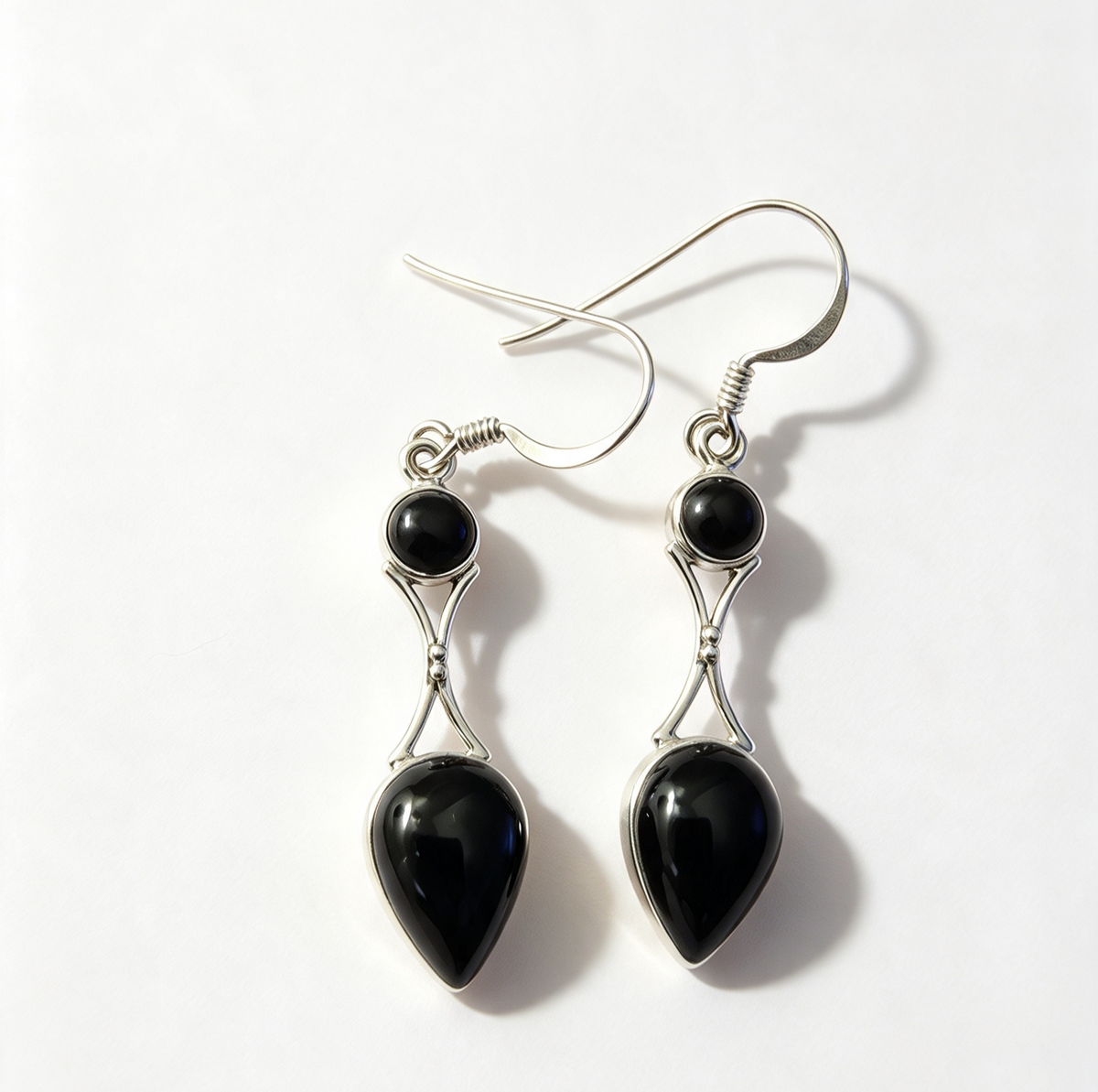 925 sterling Silver ONYX earrings