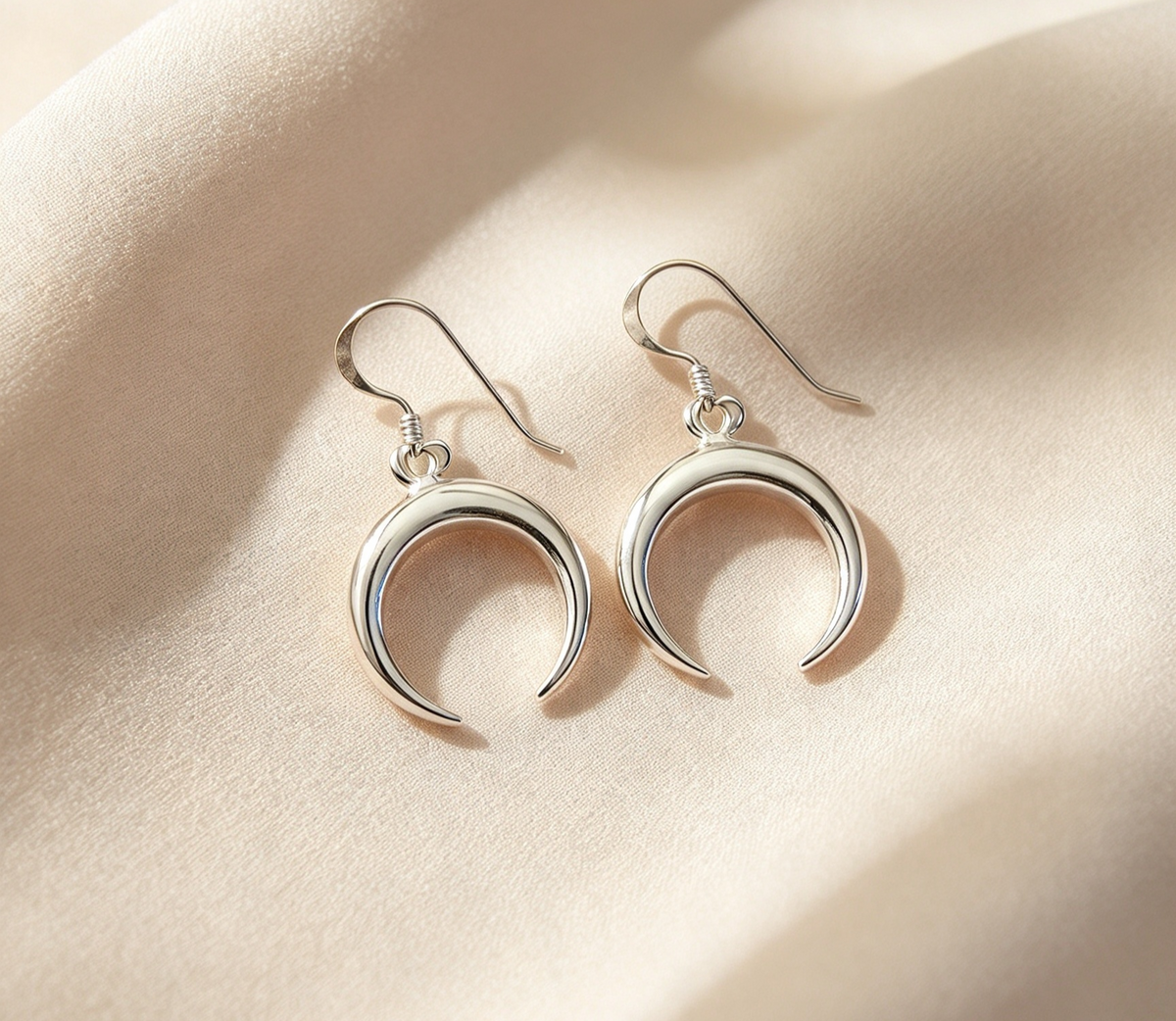 925 sterling Silver moon earrings