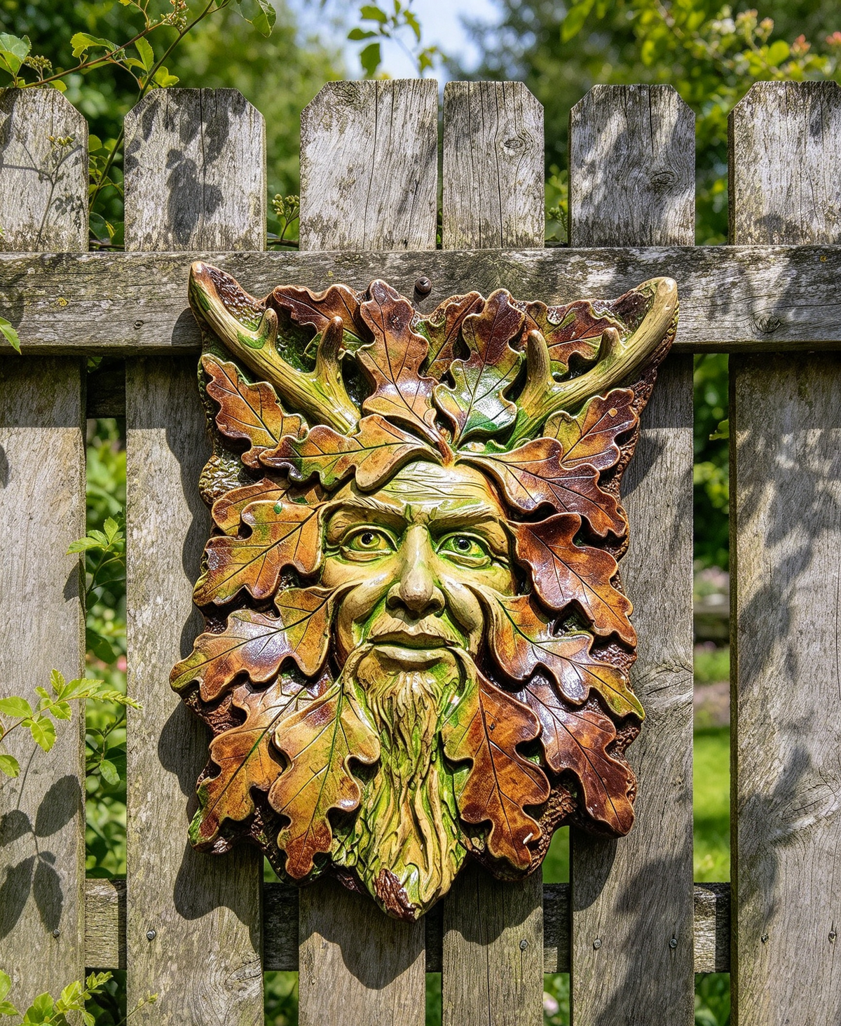HANDMADE π€ GREEN MAN PLAQUE
