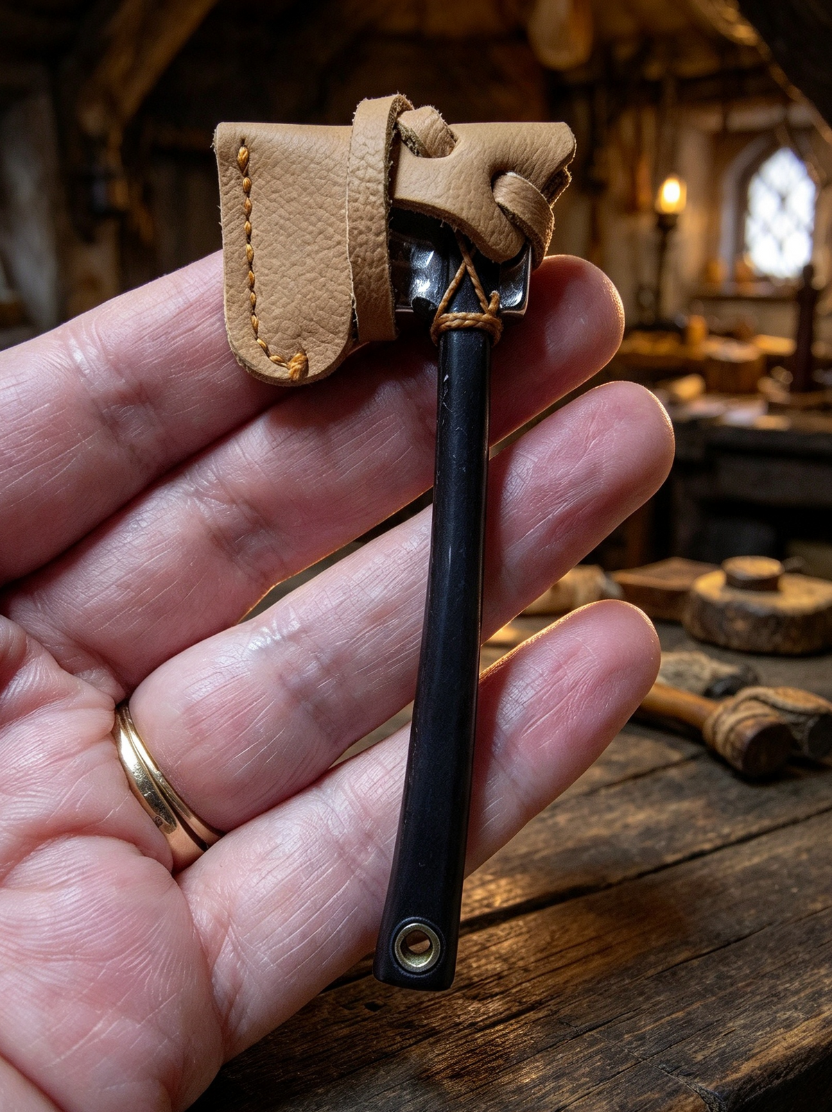 The most amazing little handmade axe you will ever see .Tiny but fully working ..Stainless steel .