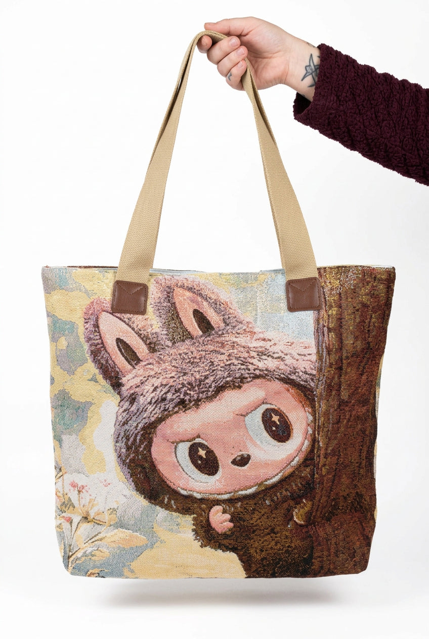 Big shopper bag with zipper closure