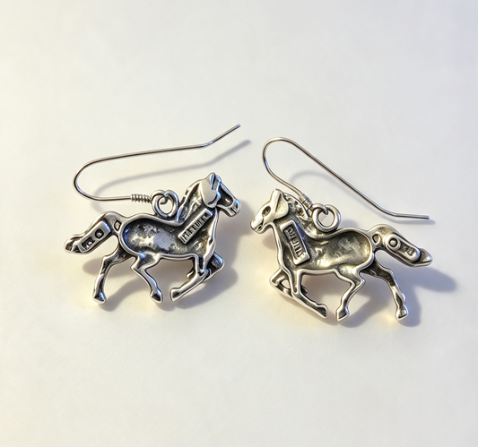 925 sterling Silver horse earrings