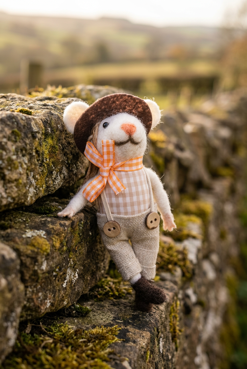Archie..little felt mouse .Has string to hang him up .