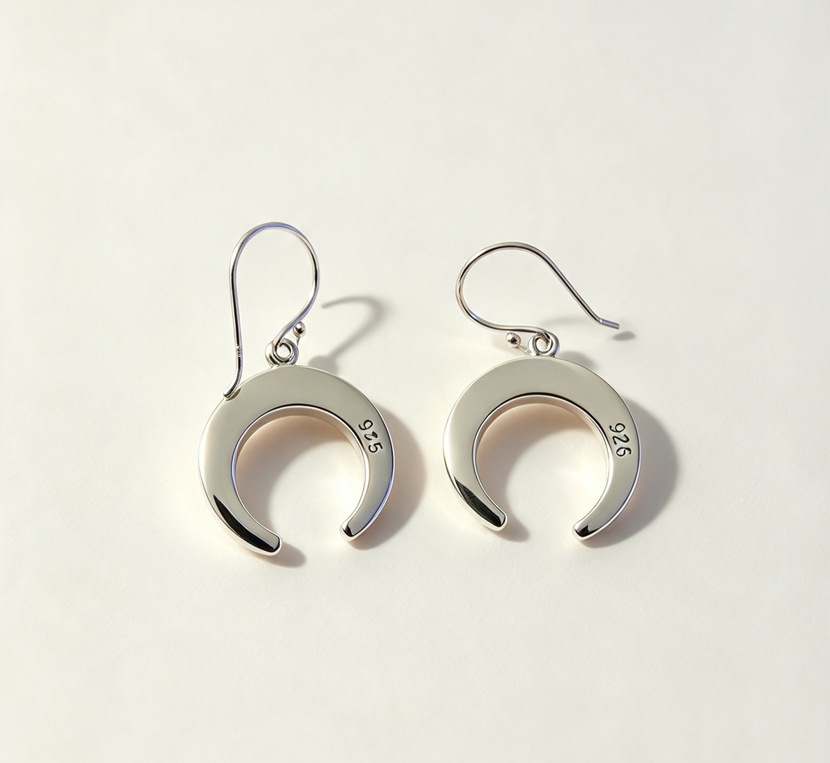 925 sterling Silver moon earrings