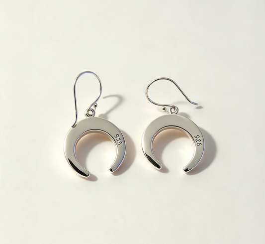 925 sterling Silver moon earrings