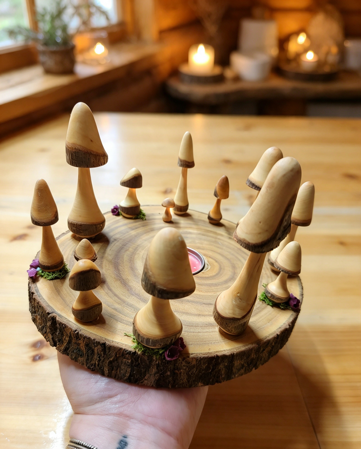 Handmade π€ shroom henge candle holder