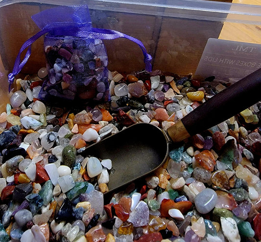 1 BAG OF TEENY WEENY TINY GEMSTONES.
