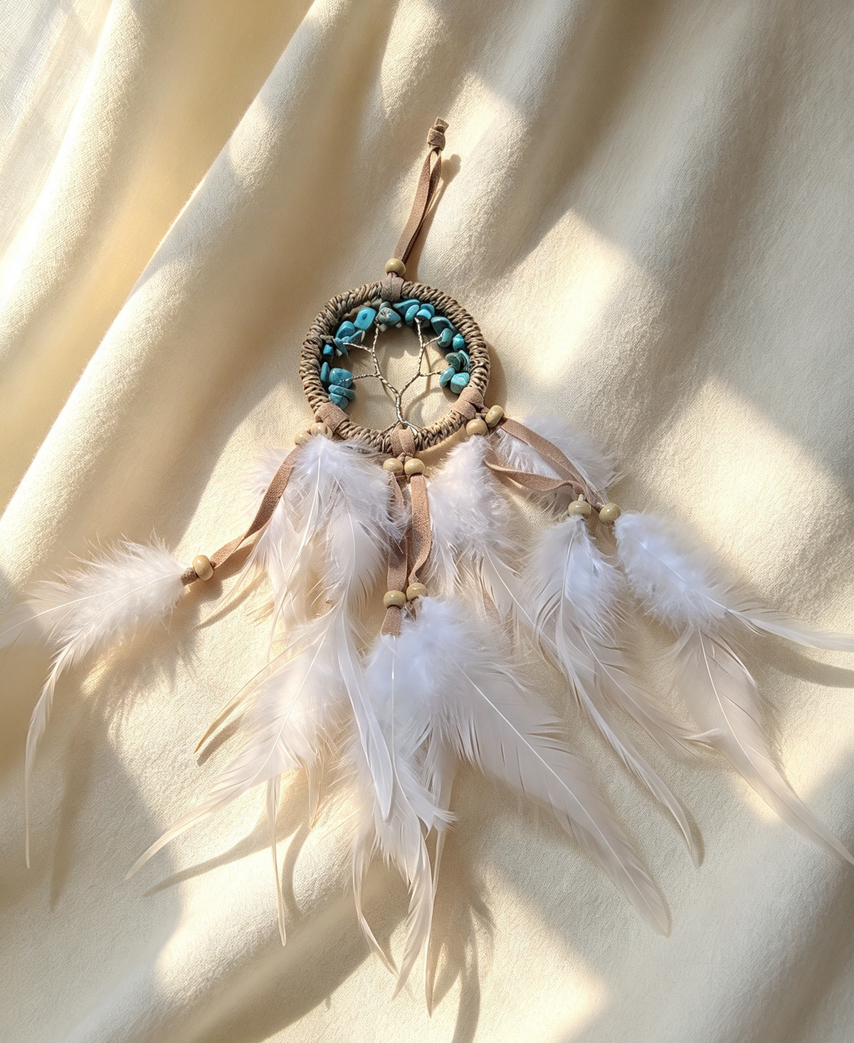 Small Tree of life dreamcatcher Turquoise