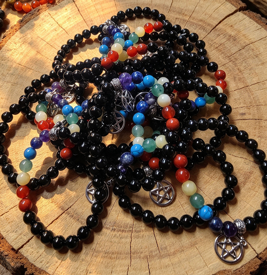 CHAKRA BRACELET WITH A PROTECTIVE PENTAGRAM