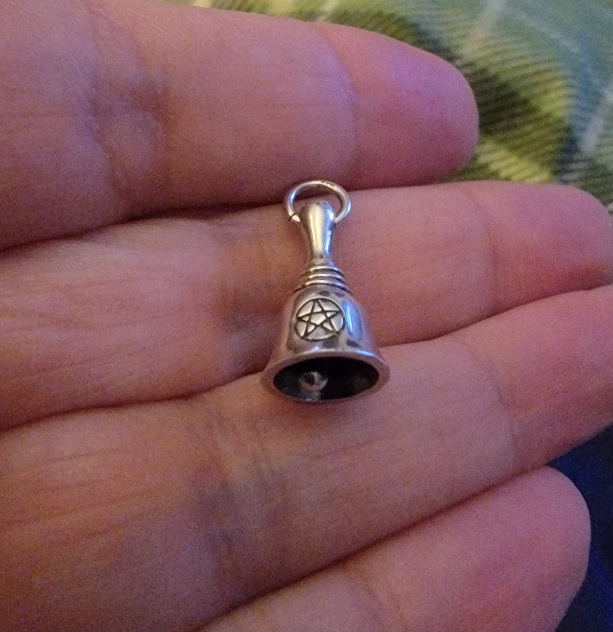 925 Sterling Silver Pendant .. Altar Bell 2cm by 0.8cm