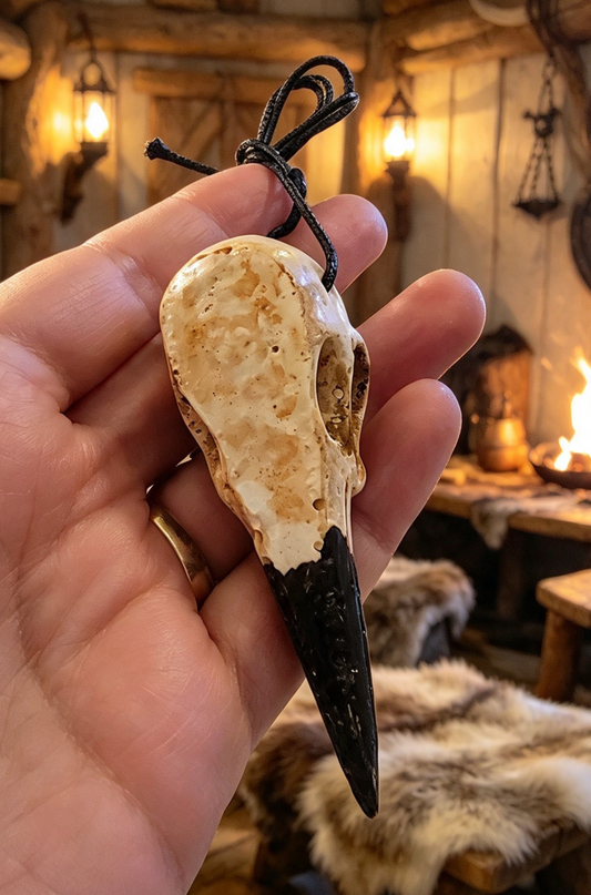 HANDMADE 🖤 RAVEN SKULL NECKLACE..Each pendant is unique as handmade .