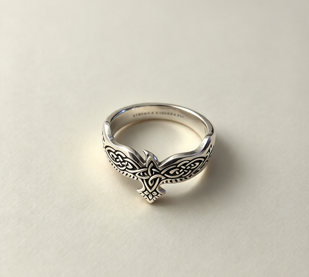 Celtic raven ring size Q