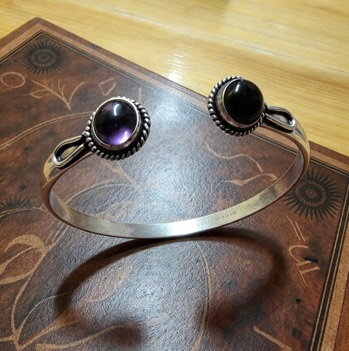 AMETHYST bracelet silver plated