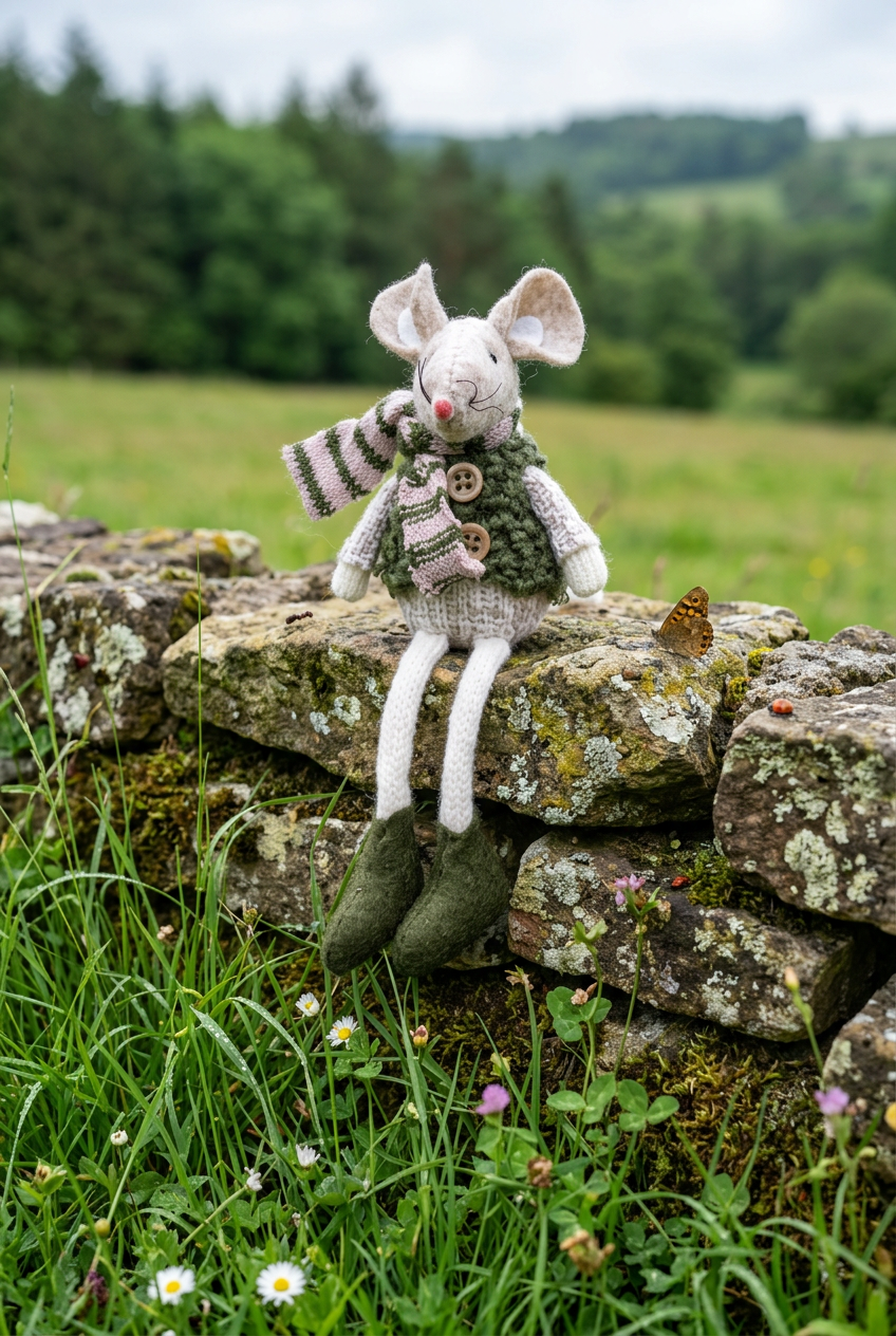 Steven .. little felt sitting mouse