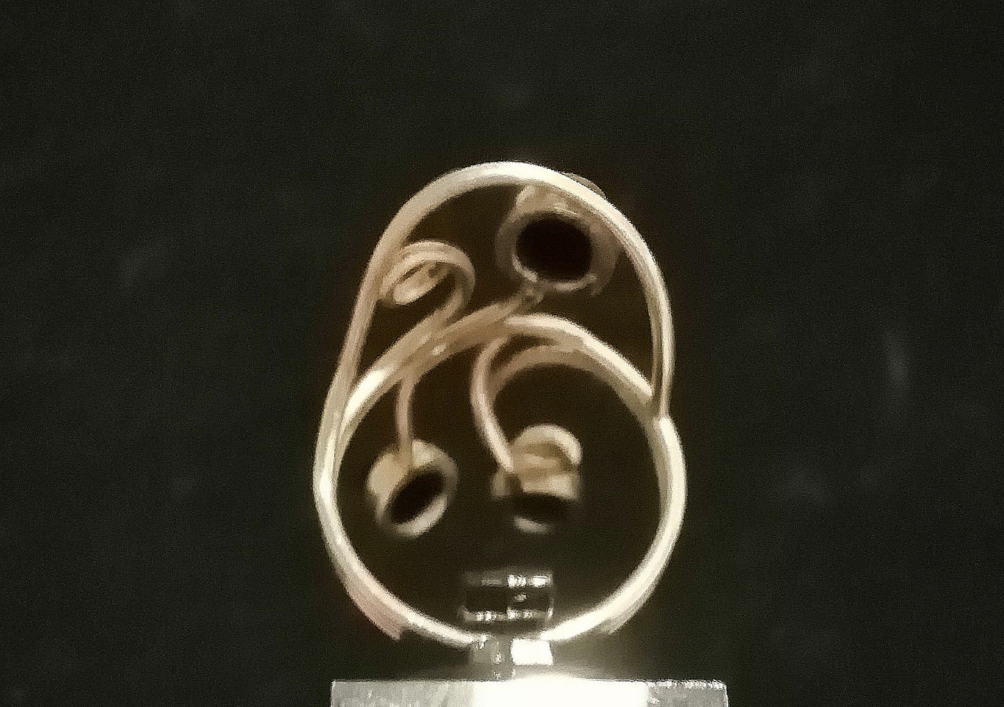 BLACK ONYX RING SIZE R In 925 sterling silver
