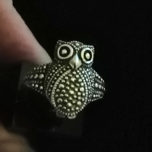 OWL RING STUNNING SIZE N1/2 In 925 sterling silver