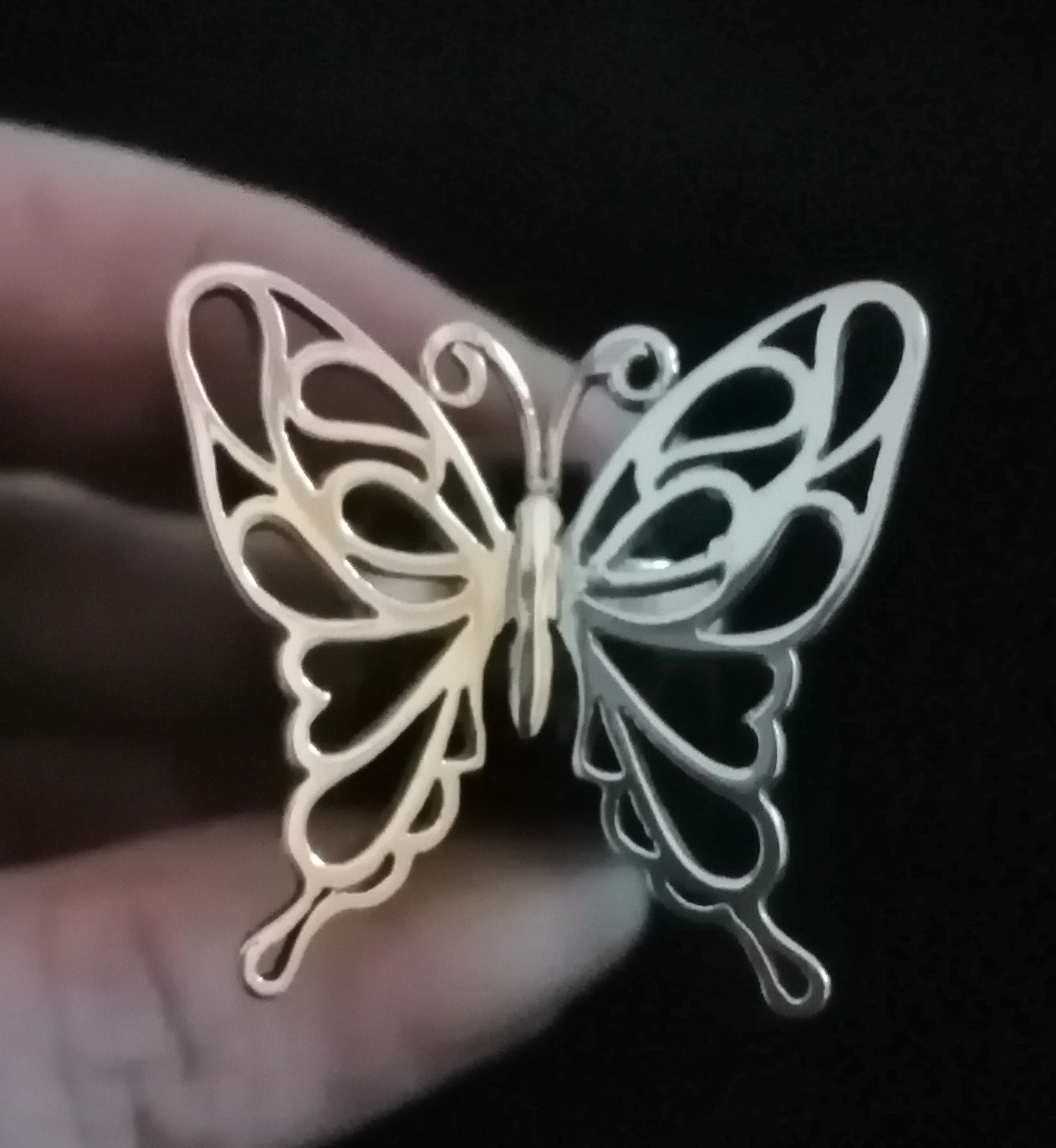 LIFE SIZE BIG BUTTERFLY RING SIZE N1/2 In 925 sterling silver