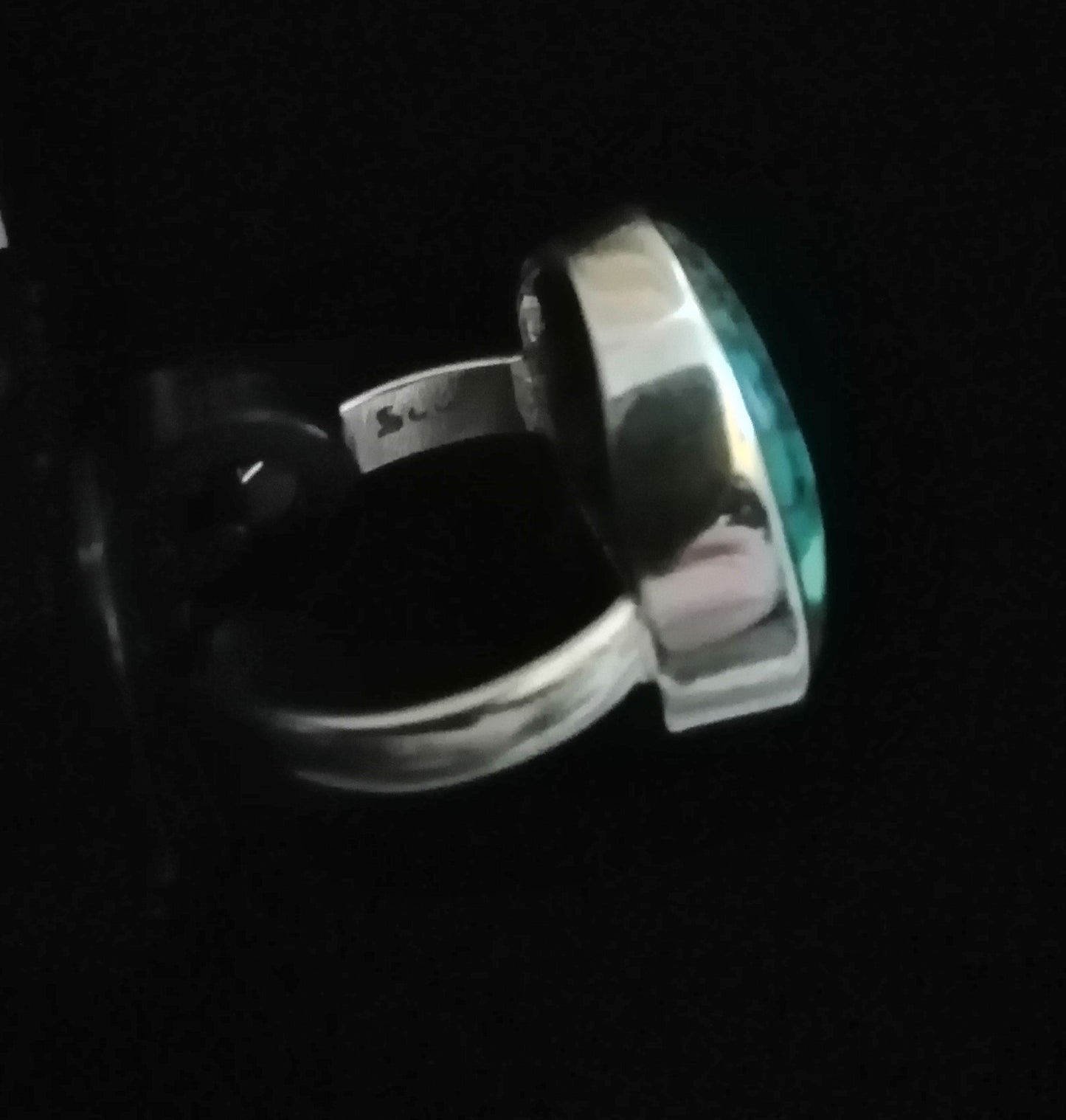 TURQUOISE RING SIZE J In 925 sterling silver