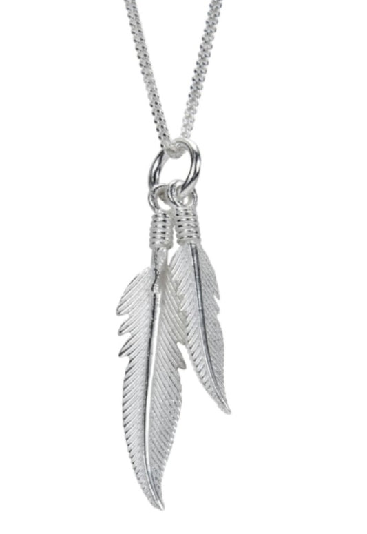 Lucky double feather Necklace