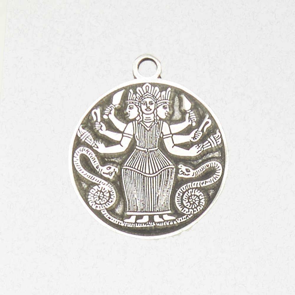 Goddess Pewter Pendant Necklace - Hecate Comes with a black cord.