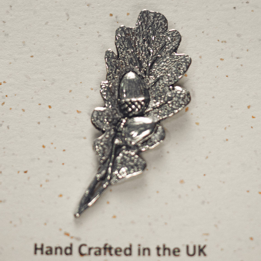 Oak Leaf Pewter Pin Badge