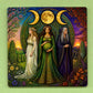 Pagan Triple Moon Goddess 10cm Glass panel wall decoration