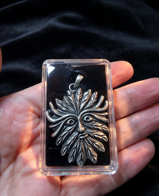 Green man necklace
