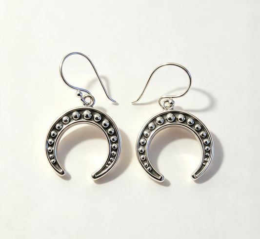 925 sterling Silver moon earrings