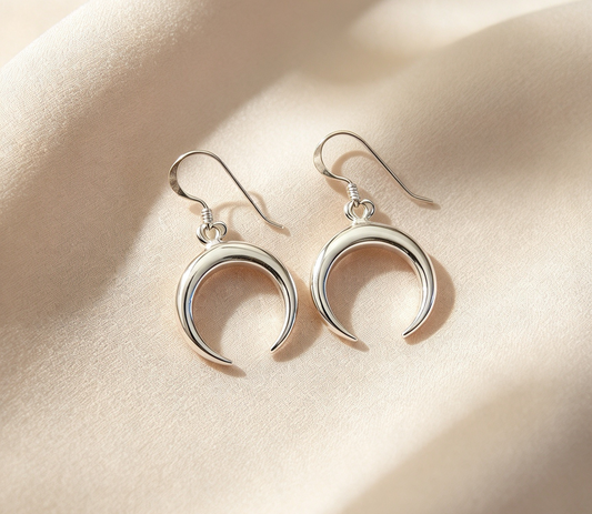 925 sterling Silver moon earrings