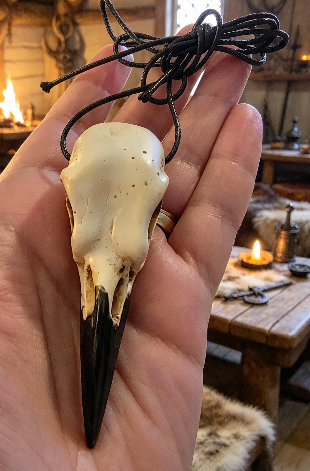 HANDMADE 🖤 RAVEN SKULL NECKLACE..Each pendant is unique as handmade .