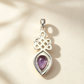 AMETHYST CELTIC PENDANT SET IN 925 STERLING SILVER 3.8cm