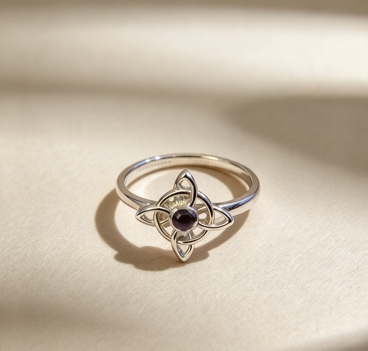 Witch's knot ring AMETHYST size R