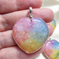 RAINBOW QUARTZ PENDANT Silver plated. Free stainless steel chain. Random Pendant sent.