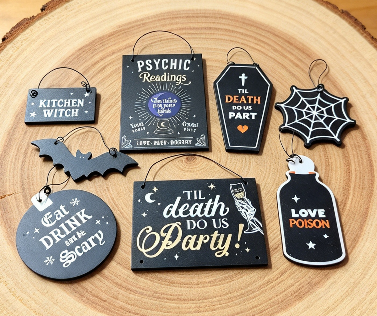 SET OF 8 TREE DECORATIONS