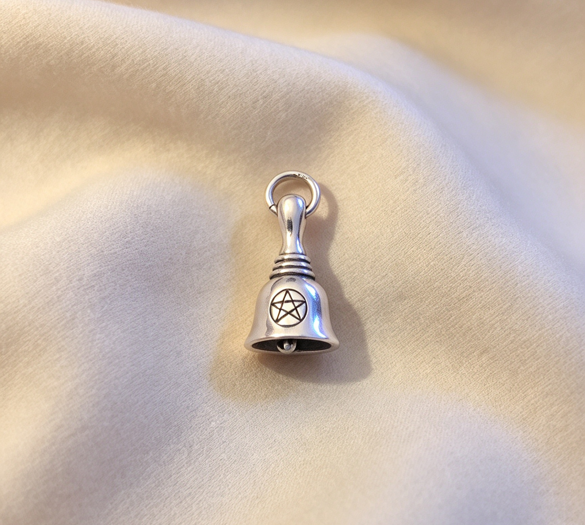 925 Sterling Silver Pendant .. Altar Bell 2cm by 0.8cm