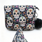 Day of the dead bag comes with a long adjustable strap.