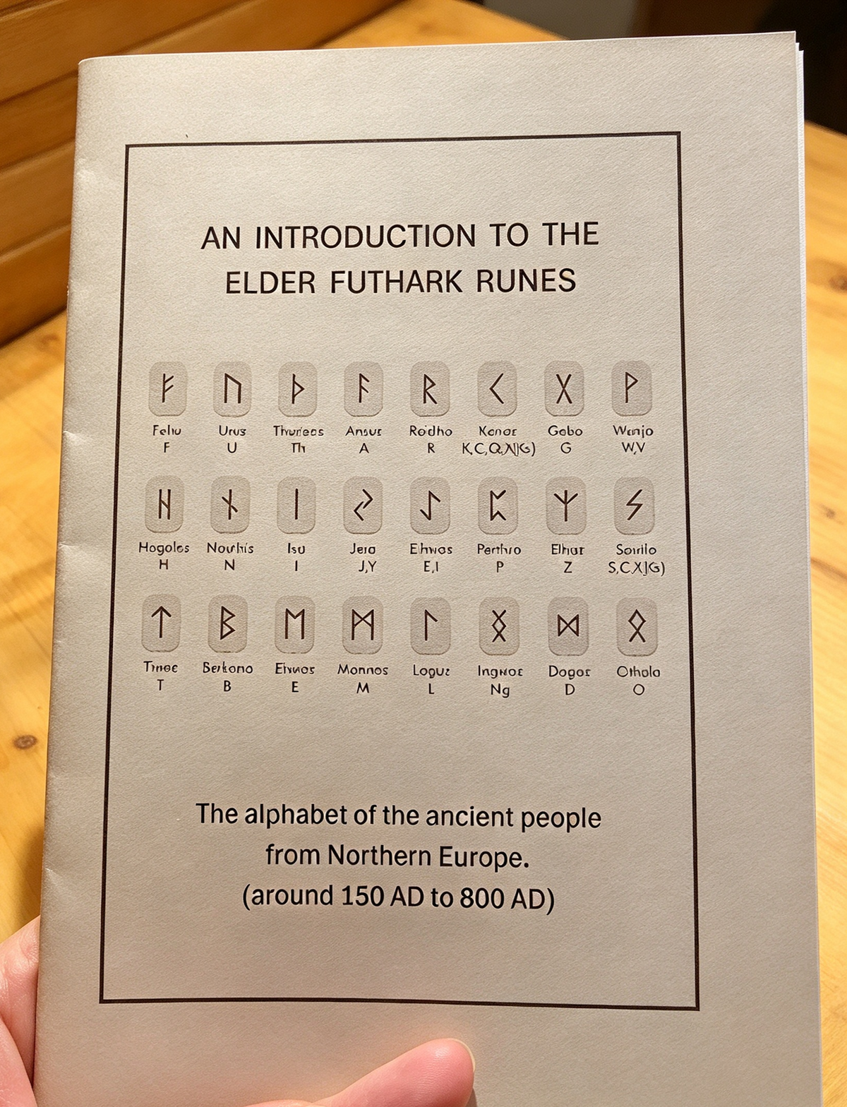 HANDMADE 🖤 WOODEN RUNE SET WITH BOOKLET