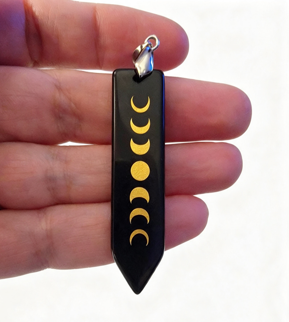 OBSIDIAN Pendant free stainless steel chain