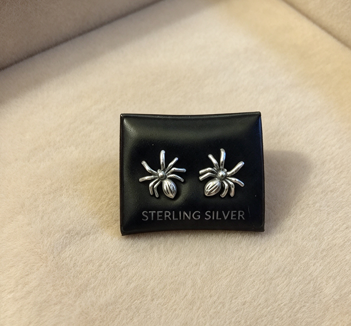 925 sterling Silver spider stud earrings
