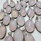 NATURAL ROSE QUARTZ PENDANT Silver plated. Supplied with a free stainless steel chain . Random Pendant sent .