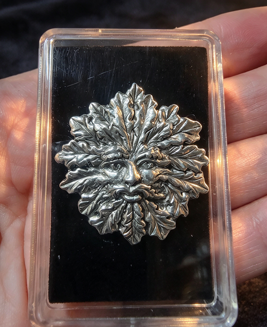 Green Man Pewter Pin Badge