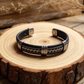 MAGNETIC LEATHER & ALLOY CUFF BRACELET