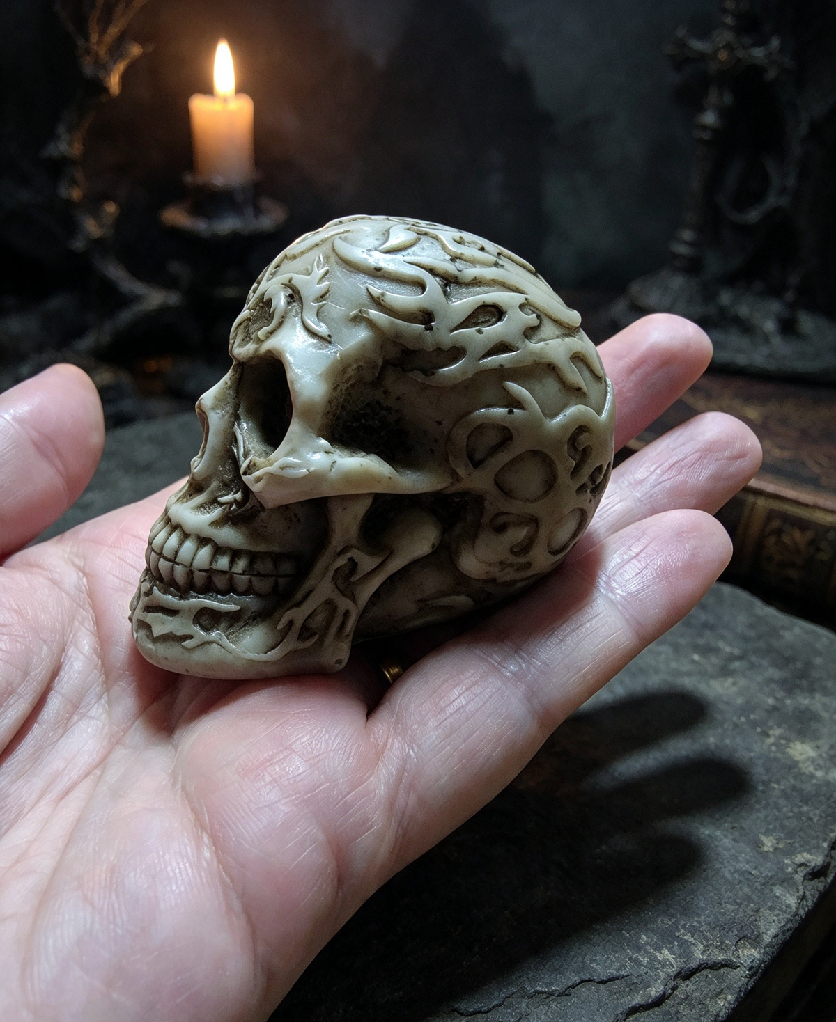 Small skull ornament celtic