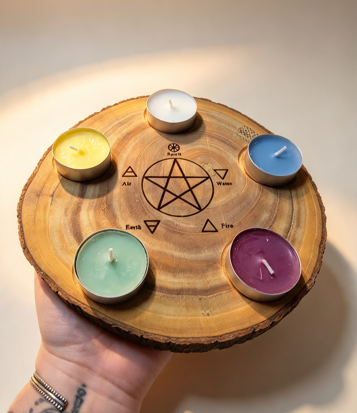 Handmade 🖤  Elements candle holder .Comes complete with candles