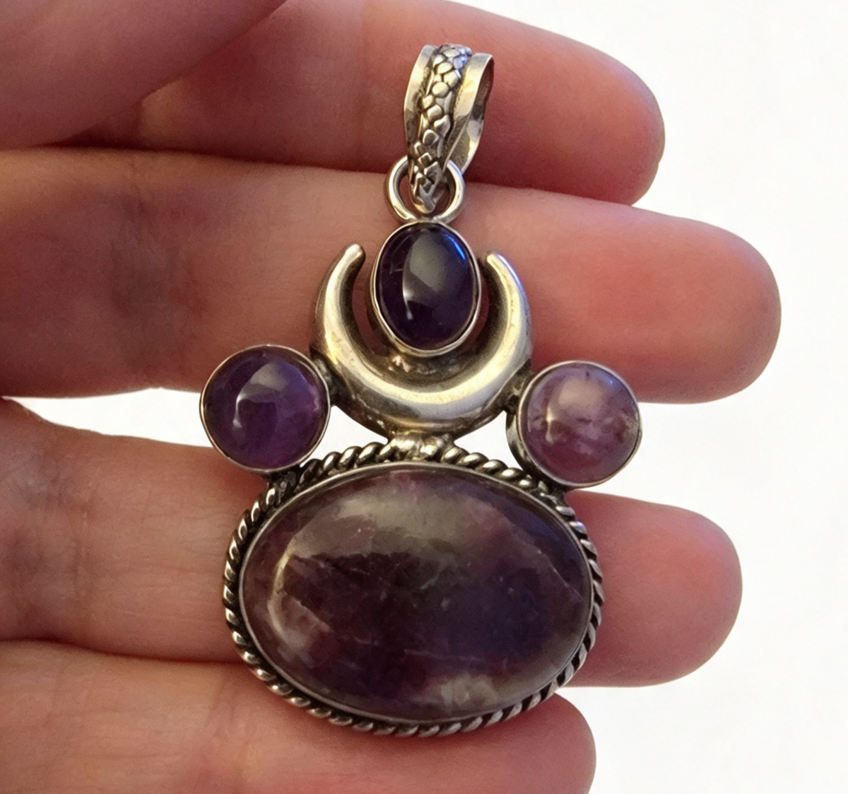 AMETHYST Silver plated Pendant  Was £26  Now £8
