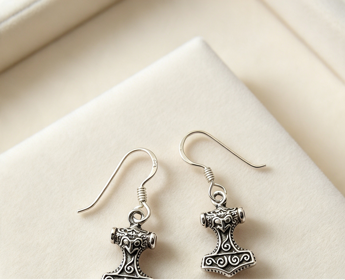 925 sterling Silver MJOLNIR earrings